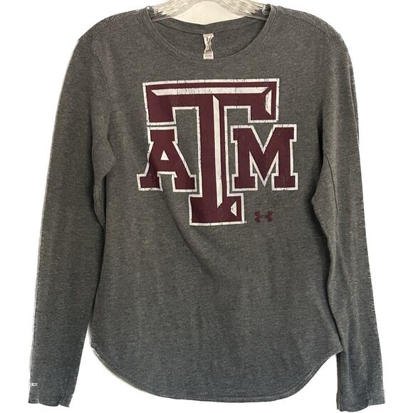 Under Armour TEXAS A&M SHIRT Women’s Size S HEAT GEAR Long Sleeve - Picture 1 of 4